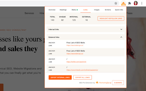 SEO Pro Extension screenshot