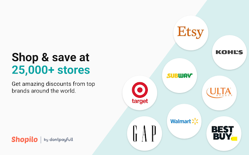 Shopilo: Automatic Coupon Finder by DontPayFull screenshot
