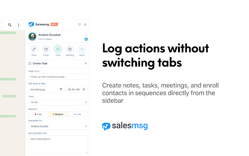 WhatsApp for HubSpot by Salesmsg screenshot