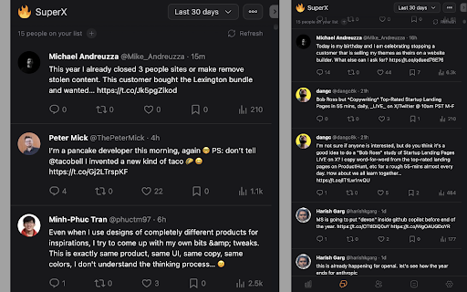 SuperX (Twitter Analytics) screenshot