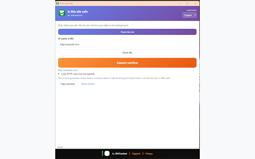 Is this site safe screenshot