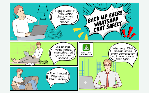 WA Chat Backup - Download WhatsApp chat history in HTML, CSV, EXCEL & JSON screenshot