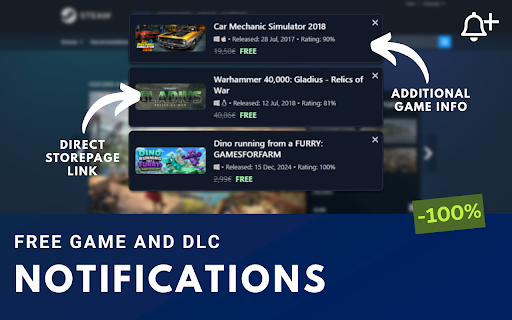 Steam Free Game Alert screenshot