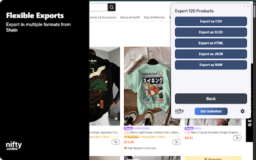 S-Fashion Scraper: Export Products, Reviews, Sellers & More screenshot