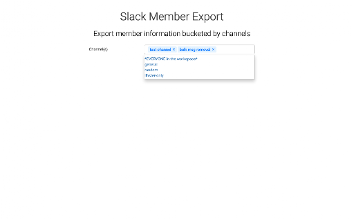 Slack Channel Membership Exporter screenshot