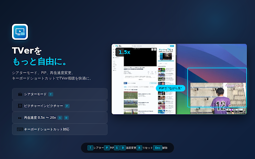 TVer PiP & Theater Mode screenshot