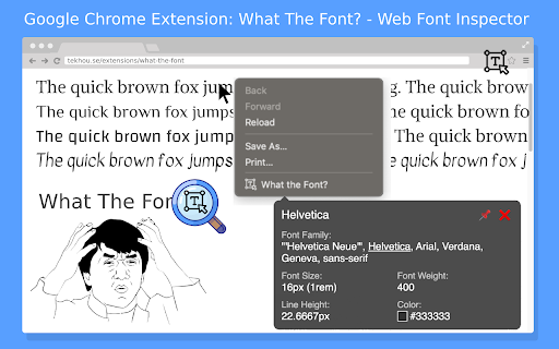 What the font? - Web Font Inspector screenshot