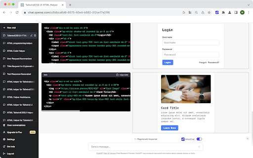 WindChat - ChatGPT & Gemini HTML Previewer screenshot
