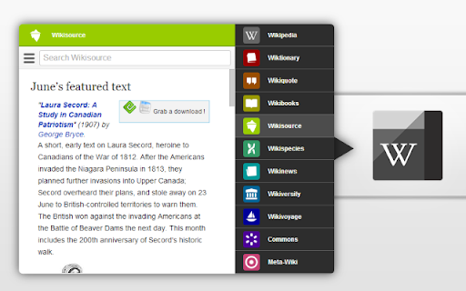 Black Menu for Wikipedia screenshot