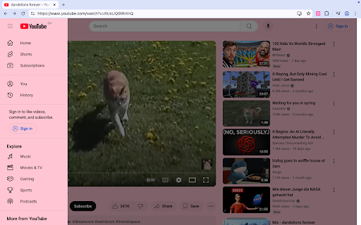 Pastel Pink YouTube screenshot