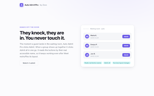 Auto Admit Pro for Google Meet screenshot