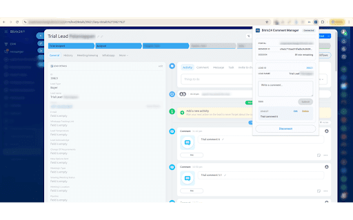 Bitrix24 Comment Manager screenshot