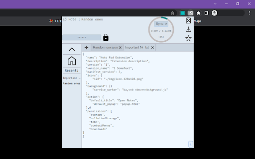 Note Pad Extension screenshot