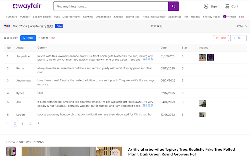 VocoVoca | Wayfair Reviews Extractor screenshot