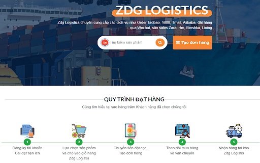 Công cụ đặt hàng zdglogistics.com screenshot