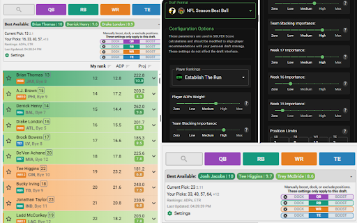 THE SOLVER Draft Assistant screenshot