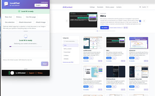 LocalChat — local AI chat in Chrome screenshot