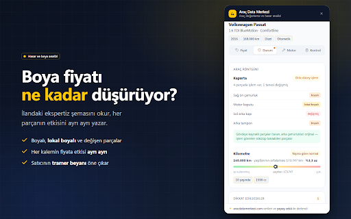 Araç Data Merkezi — Sahibinden Araç Değerleme ve Hasar Analizi screenshot