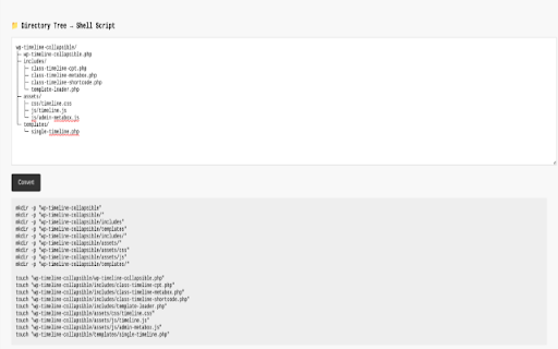 Tree to Terminal Script Converter screenshot