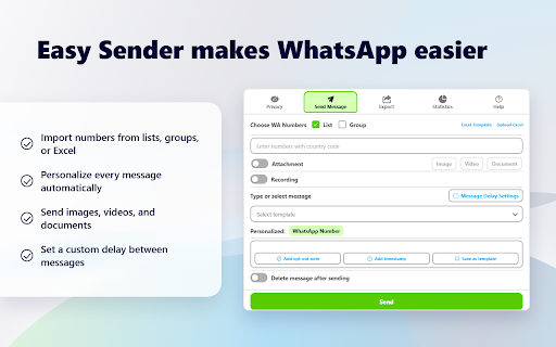 WA Self Sender & Easy Sender - Personalized WA Messages & Group Tools screenshot