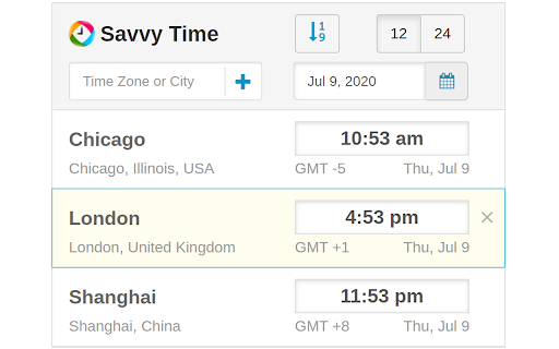 Time Zone Converter - Savvy Time screenshot