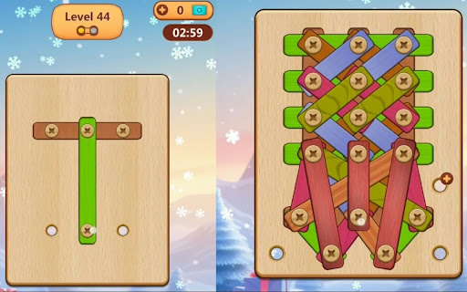 Wood nuts and bolts puzzle game screenshot
