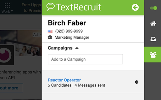 TextRecruit Extension screenshot