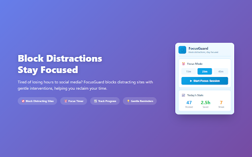Website Blocker & Focus Timer — FocusGuard screenshot