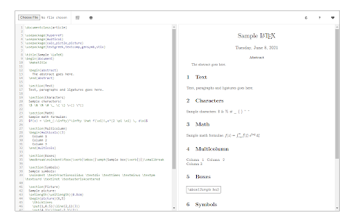 LaTeX Editor screenshot