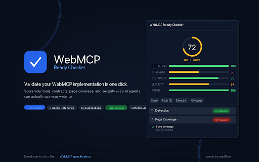 WebMCP Ready Checker screenshot