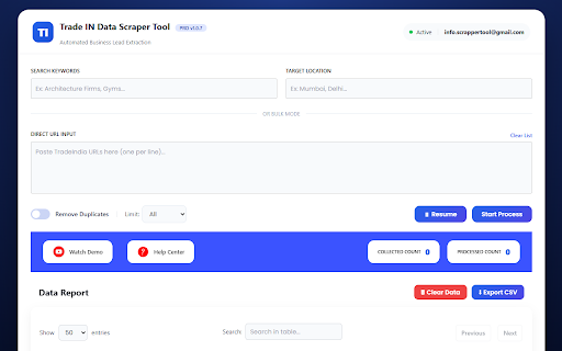 Trade India Scraper Tool – Extract Product & Seller Listings screenshot