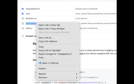 Quick Open in VSCode screenshot