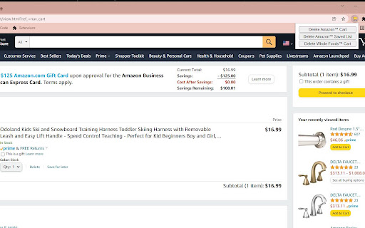 Delete Shopping Cart screenshot