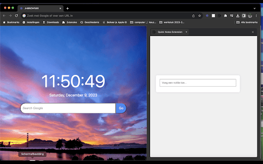 Quick Notes Extension screenshot