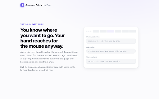 Command Palette. Ctrl+K for Tabs, History, Actions screenshot