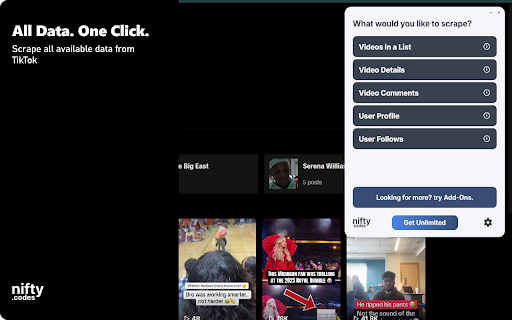 T-FYP Scraper: Export Videos, Comments, Profiles & More screenshot