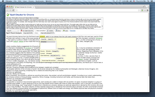Spell Checker for Chrome screenshot