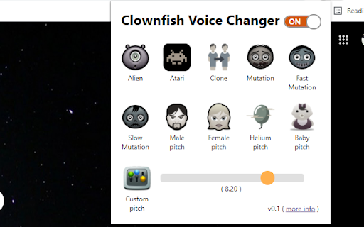 Clownfish Voice Changer for Chrome screenshot