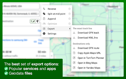Google Maps Extended Routes screenshot