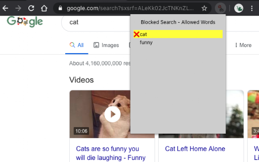 Blocked Search screenshot