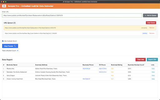 JD Scraper Pro – Unlimited JustDial Data Extractor screenshot