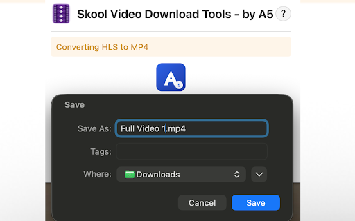 Skool Video Download Tools - by A5 screenshot