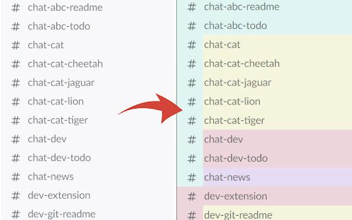 Slack Channels Group Color screenshot