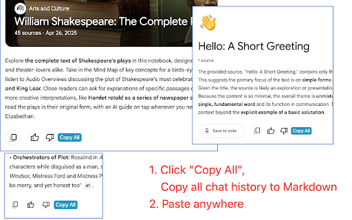 NotebookLM Chat History Exporter - Gemini Notebook screenshot