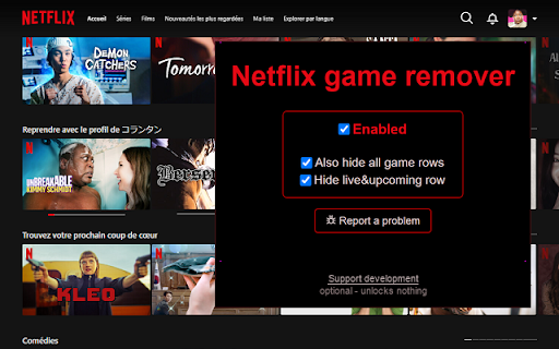 Netflix Game Remover screenshot