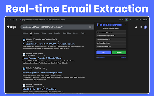 Bolt's Email Extractor: Extract & Validate Emails From Websites screenshot