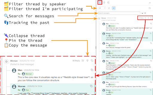 ChatWork Threader screenshot
