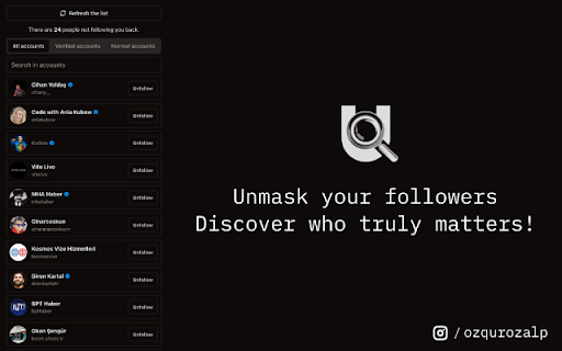 Unfolks - Find who doesn't follow you back on Instagram! screenshot