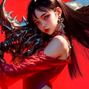 Red Samurai Anime Girl Live Wallpaper icon