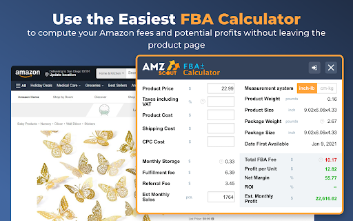 Amazon FBA Calculator Free by AMZScout screenshot
